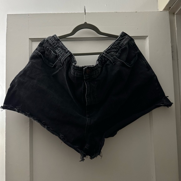 Target Black Denim Highest Rise Shortie Short - Picture 1 of 2
